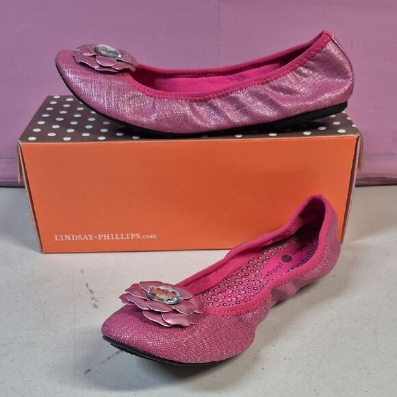 Lindsay Phillips LIZ 10 Pink Ballet Flat - New - Picture 1 of 6